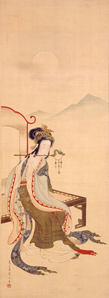 Yokihi - a painting on silk of Yang Kwei-fei by Chobunsai Eishi (1756-1829) Yokihi